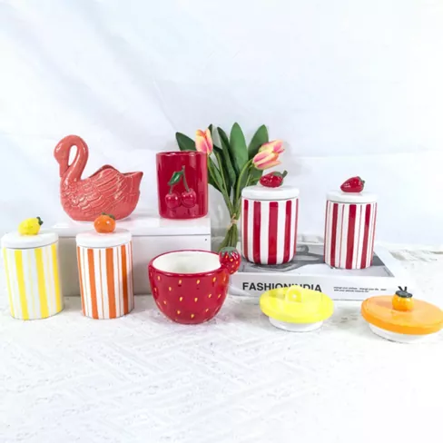 Flower and Fruit-Shaped Ceramic Candle Holder Flower and Fruit-Shaped Ceramic Candle Holder
